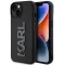 Karl Lagerfeld 3D Rubber Glitter Logo Back Cover Hülle für Apple iPhone 15 Plus/14 Plus - Schwarz