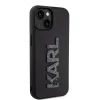 Karl Lagerfeld 3D Rubber Glitter Logo Back Cover Hülle für Apple iPhone 15 Plus/14 Plus - Schwarz 3