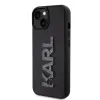 Karl Lagerfeld 3D Rubber Glitter Logo Back Cover Hülle für Apple iPhone 15 - Schwarz 1