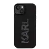 Karl Lagerfeld 3D Rubber Glitter Logo Back Cover Hülle für Apple iPhone 15 - Schwarz 2