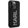 Karl Lagerfeld 3D Rubber Glitter Logo Back Cover Hülle für Apple iPhone 15 Pro Max - Schwarz 3