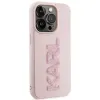 Karl Lagerfeld 3D Rubber Glitter Logo Back Cover Hülle für Apple iPhone 15 Pro Max - Rosa 3