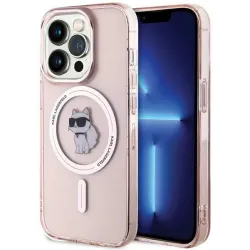 Karl Lagerfeld IML Choupette Back Cover Hülle mit MagSafe für Apple iPhone 15 Pro - Rosa