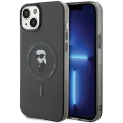 Karl Lagerfeld IML Ikonik Back Cover Hülle mit MagSafe für Apple iPhone 15 Plus/14 Plus - Schwarz