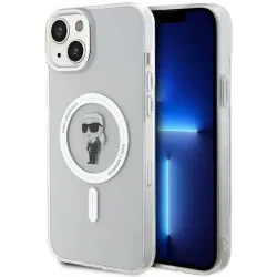 Karl Lagerfeld IML Ikonik Back Cover Hülle mit MagSafe für Apple iPhone 15 Plus/14 Plus - Transparent
