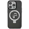 Karl Lagerfeld Ring Stand Karl & Choupette Hard Case Back Cover Hülle mit MagSafe für Apple iPhone 15 Pro - Schwarz 3