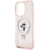 Karl Lagerfeld Ring Stand Karl & Choupette Hard Case Back Cover Hülle mit MagSafe für Apple iPhone 15 Pro - Rosa