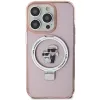 Karl Lagerfeld Ring Stand Karl & Choupette Hard Case Back Cover Hülle mit MagSafe für Apple iPhone 15 Pro - Rosa 4