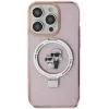 Karl Lagerfeld Ring Stand Karl & Choupette Hard Case Back Cover Hülle mit MagSafe für Apple iPhone 15 Plus/14 Plus - Rosa