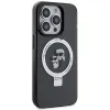 Karl Lagerfeld Ring Stand Karl & Choupette Hard Case Back Cover Hülle mit MagSafe für Apple iPhone 15 Pro Max - Schwarz 4