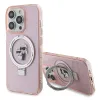 Karl Lagerfeld Ring Stand Karl & Choupette Hard Case Back Cover Hülle mit MagSafe für Apple iPhone 15 Pro Max - Rosa 2