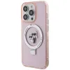 Karl Lagerfeld Ring Stand Karl & Choupette Hard Case Back Cover Hülle mit MagSafe für Apple iPhone 15 Pro Max - Rosa 3