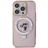 Karl Lagerfeld Ring Stand Karl & Choupette Hard Case Back Cover Hülle mit MagSafe für Apple iPhone 15 Pro Max - Rosa 4
