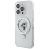 Karl Lagerfeld Ring Stand Karl & Choupette Hard Case Back Cover Hülle mit MagSafe für Apple iPhone 14 Pro - Weiß 2