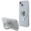 Karl Lagerfeld Ring Stand Karl & Choupette Hard Case Back Cover Hülle mit MagSafe für Apple iPhone 14 - Weiß