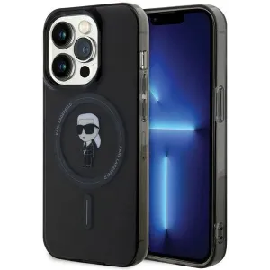 Karl Lagerfeld IML Ikonik Back Cover Hülle mit MagSafe für Apple iPhone 14 Pro - Schwarz