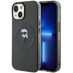 Karl Lagerfeld IML Ikonik Back Cover Hülle mit MagSafe für Apple iPhone 14 - Schwarz