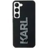 Karl Lagerfeld 3D Rubber Glitter Logo Back Cover Hülle für Samsung Galaxy S23 Ultra - Schwarz