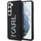 Karl Lagerfeld 3D Rubber Glitter Logo Back Cover Hülle für Samsung Galaxy S24 - Schwarz