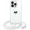 Karl Lagerfeld IML Choupette Head & Cord Back Cover Hülle mit MagSafe für Apple iPhone 14 Pro - Transparent