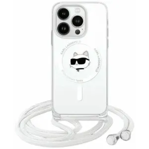 Karl Lagerfeld IML Choupette Head & Cord Back Cover Hülle mit MagSafe für Apple iPhone 15 Pro - Transparent