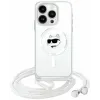 Karl Lagerfeld IML Choupette Head & Cord Back Cover Hülle mit MagSafe für Apple iPhone 15 Pro Max - Transparent