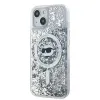 Karl Lagerfeld Liquid Glitter Choupette Head Back Cover Hülle mit MagSafe für Apple iPhone 14 - Transparent 1
