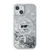 Karl Lagerfeld Liquid Glitter Choupette Head Back Cover Hülle mit MagSafe für Apple iPhone 14 - Transparent 2