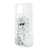 Karl Lagerfeld Liquid Glitter Choupette Head Back Cover Hülle mit MagSafe für Apple iPhone 14 - Transparent 5