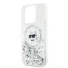 Karl Lagerfeld Liquid Glitter Choupette Head Back Cover Hülle mit MagSafe für Apple iPhone 14 Pro Max - Transparent 5