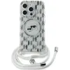 Karl Lagerfeld IML Crossbody Monogram Karl & Choupette Head Back Cover Hülle mit MagSafe für Apple iPhone 15 Pro - Transparent