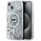 Karl Lagerfeld Liquid Glitter Choupette Head Back Cover Hülle mit MagSafe für Apple iPhone 15 Plus/14 Plus - Transparent