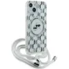 Karl Lagerfeld IML Crossbody Monogram Karl & Choupette Head Back Cover Hülle mit MagSafe für Apple iPhone 15/14 - Transparent 3