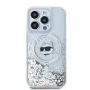 Karl Lagerfeld Liquid Glitter Choupette Head Back Cover Hülle mit MagSafe für Apple iPhone 15 Pro Max - Transparent 2