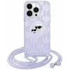 Karl Lagerfeld IML Crossbody Monogram Karl & Choupette Head Back Cover Hülle mit MagSafe für Apple iPhone 15 Pro - Lila