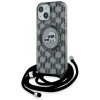 Karl Lagerfeld IML Crossbody Monogram Karl & Choupette Head Back Cover Hülle mit MagSafe für Apple iPhone 15/14 - Schwarz