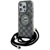 Karl Lagerfeld IML Crossbody Monogram Karl & Choupette Head Back Cover Hülle mit MagSafe für Apple iPhone 15 Pro Max - Schwarz