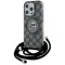 Karl Lagerfeld IML Crossbody Monogram Karl & Choupette Head Back Cover Hülle mit MagSafe für Apple iPhone 15 Pro Max - Schwarz