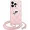 Karl Lagerfeld IML Crossbody Monogram Karl & Choupette Head Back Cover Hülle mit MagSafe für Apple iPhone 15 Pro Max - Rosa