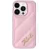 Karl Lagerfeld Diagonal Quilted Script Back Cover Hülle für Apple iPhone 15 Plus/14 Plus - Rosa