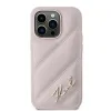 Karl Lagerfeld Diagonal Quilted Script Back Cover Hülle für Apple iPhone 14 Pro - Rosa 3