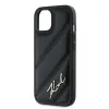 Karl Lagerfeld Diagonal Quilted Script Back Cover Hülle für Apple iPhone 14 - Schwarz 6