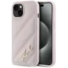 Karl Lagerfeld Diagonal Quilted Script Back Cover Hülle für Apple iPhone 14 - Rosa