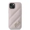 Karl Lagerfeld Diagonal Quilted Script Back Cover Hülle für Apple iPhone 14 - Rosa 3
