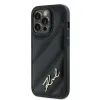 Karl Lagerfeld Diagonal Quilted Script Back Cover Hülle für Apple iPhone 14 Pro Max - Schwarz 3