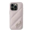 Karl Lagerfeld Diagonal Quilted Script Back Cover Hülle für Apple iPhone 15 Pro - Rosa 3