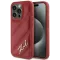 Karl Lagerfeld Diagonal Quilted Script Back Cover Hülle für Apple iPhone 15 Pro - Rot