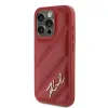 Karl Lagerfeld Diagonal Quilted Script Back Cover Hülle für Apple iPhone 15 Pro - Rot 2