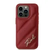 Karl Lagerfeld Diagonal Quilted Script Back Cover Hülle für Apple iPhone 15 Pro - Rot 3