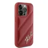 Karl Lagerfeld Diagonal Quilted Script Back Cover Hülle für Apple iPhone 15 Pro - Rot 4
